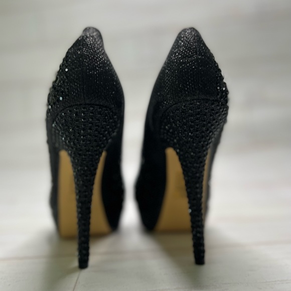 Black rhinestone size 11 heels new with box - Picture 10 of 14